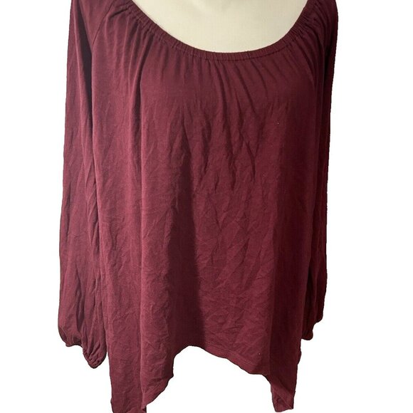 Michael Kors Women's Shirt Size Medium Red Ruffle Elastic Neck!!! - Picture 6 of 7